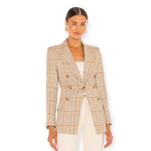 Smythe Plaid Blazer in Tan and Cream